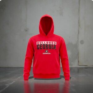 Boys Red GEN 2 GEORGIA BULLDOGS hoodie long sleeve with kangaroo pocket Size 10